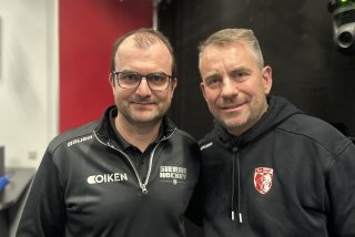 Alain Bonnet, président du HC Sierre et Sébastien Pico, directeur général du HC Viège
